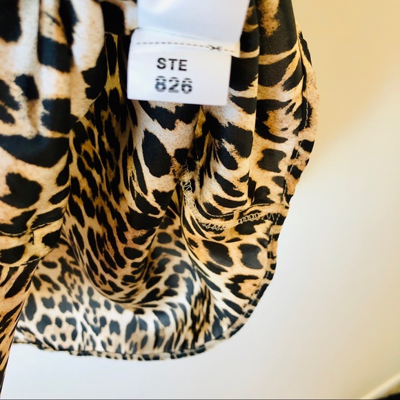 Zara Basic Leopard Print Button Blouse Small - Picture 11 of 11